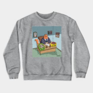 Kitty business man IN and OUT box Crewneck Sweatshirt